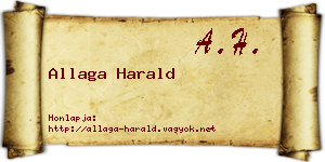 Allaga Harald névjegykártya